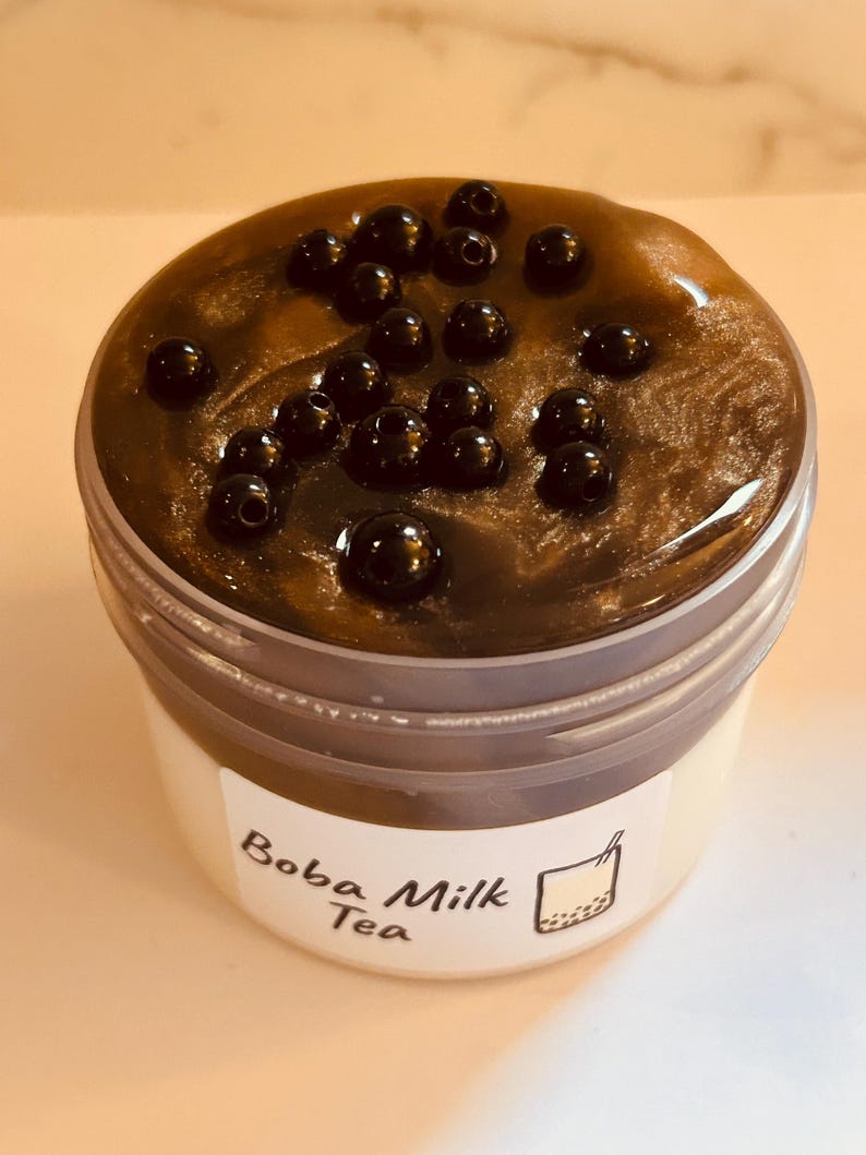 Boba Milk Tea - Glossy/Clear Slime image 11