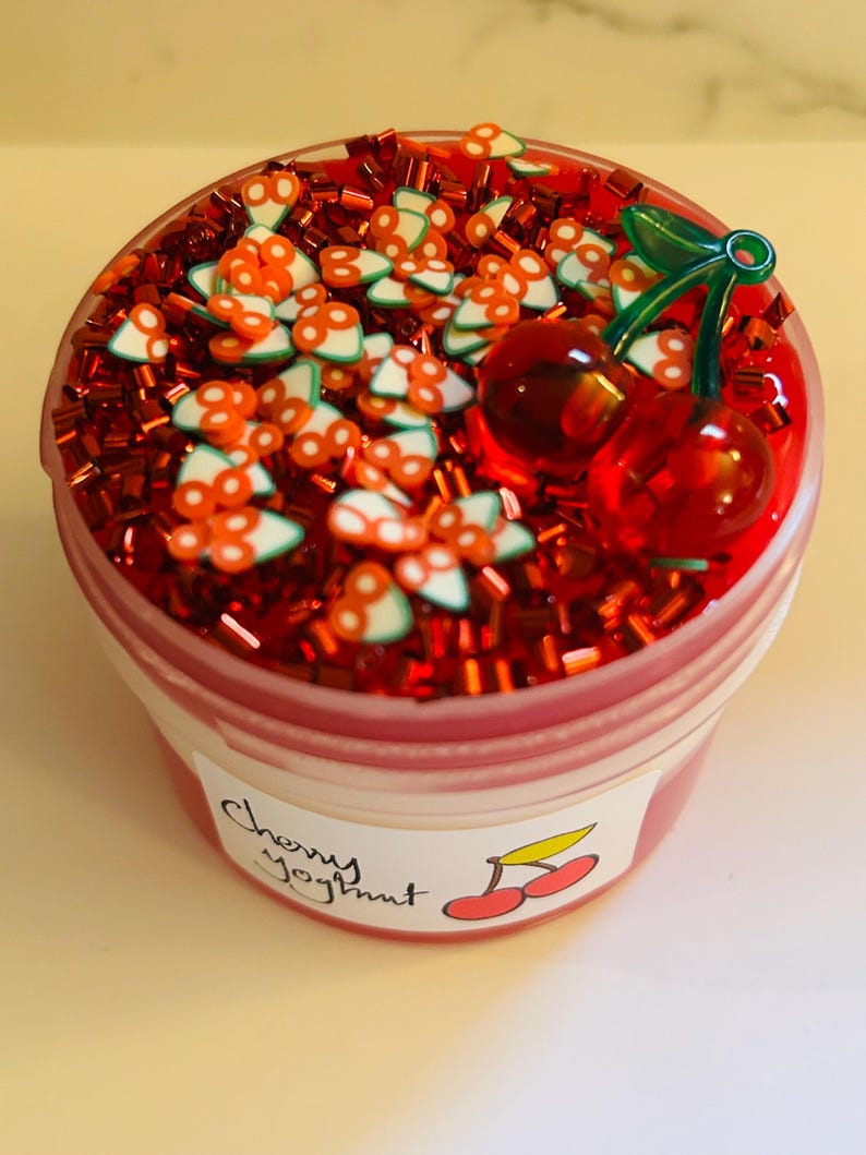 Yogur de cereza - Slime brillante/transparente imagen 13
