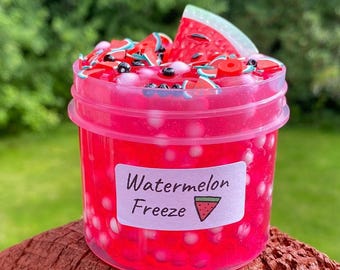 Watermelon Freeze - Clear Crunchy Slime