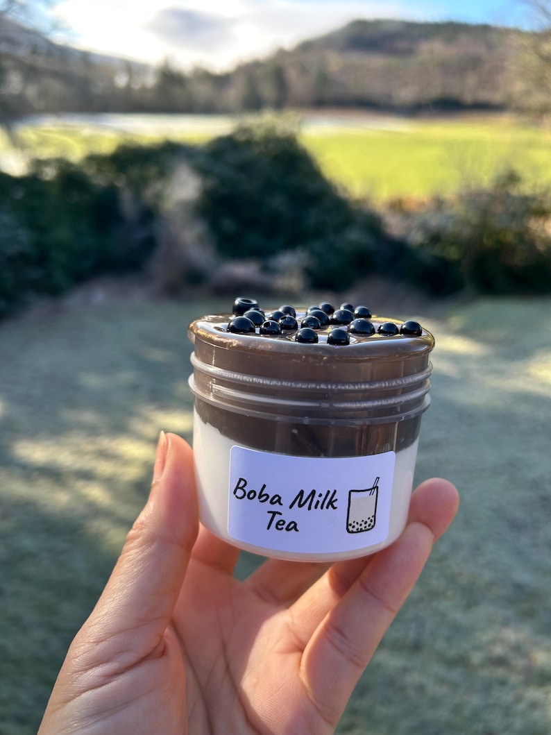 Boba Milk Tea - Glossy/Clear Slime image 3