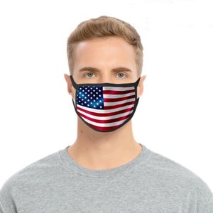 Adult American Flag FACE MASK Reusable Washable Unisex Face Cover USA Seller