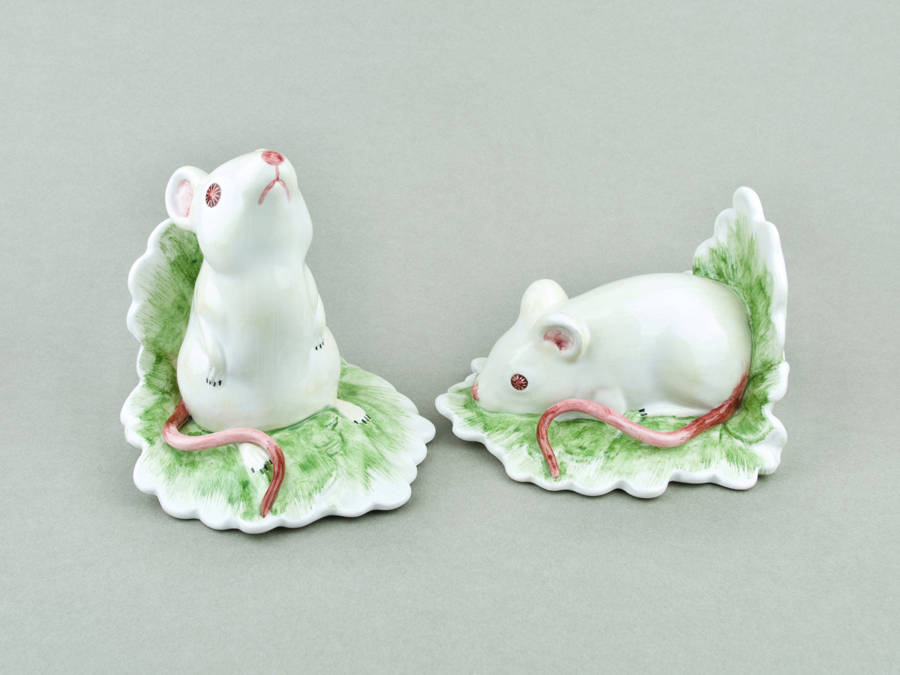 CERAMIC MICE Vintage Italian Pottery White Mice Figurines Etsy