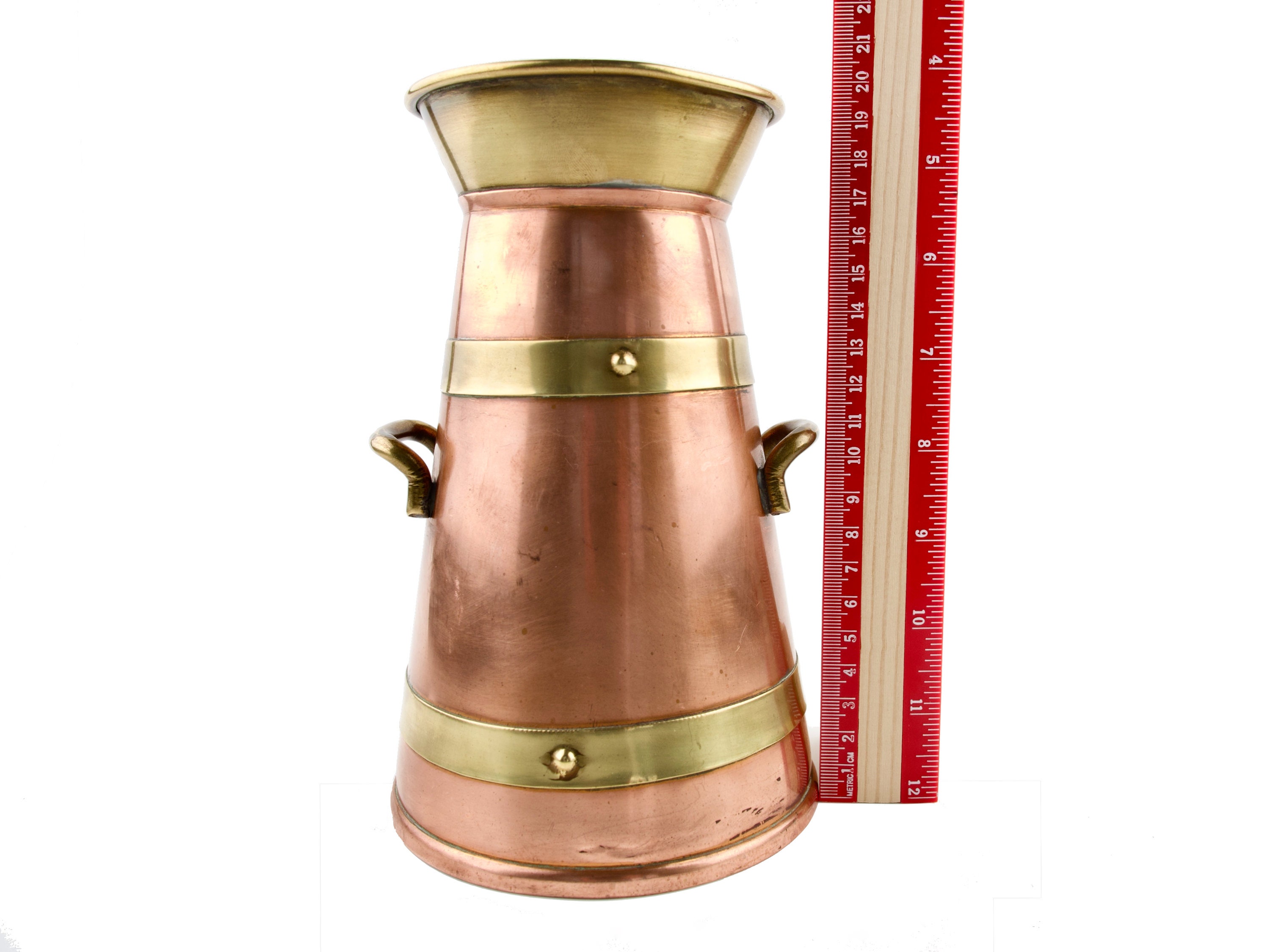 COPPER MILK CHURN Vintage Small Copper and Brass Milk Can Etsy
