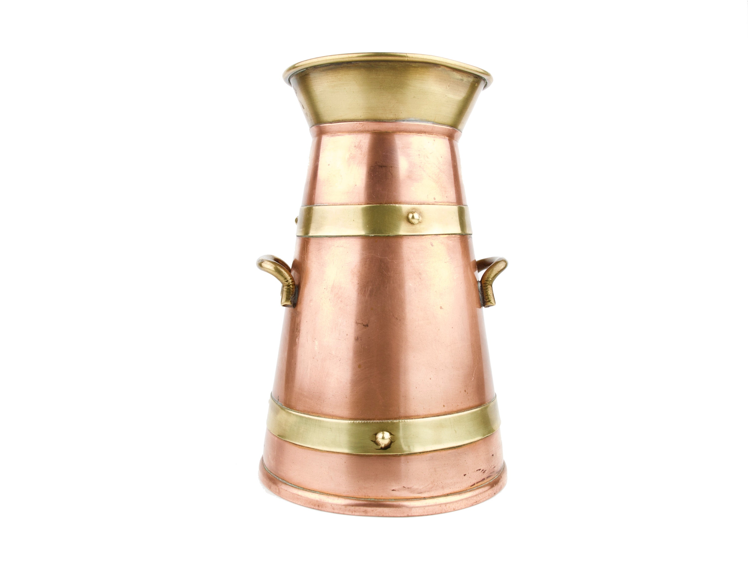 COPPER MILK CHURN Vintage Small Copper and Brass Milk Can Etsy