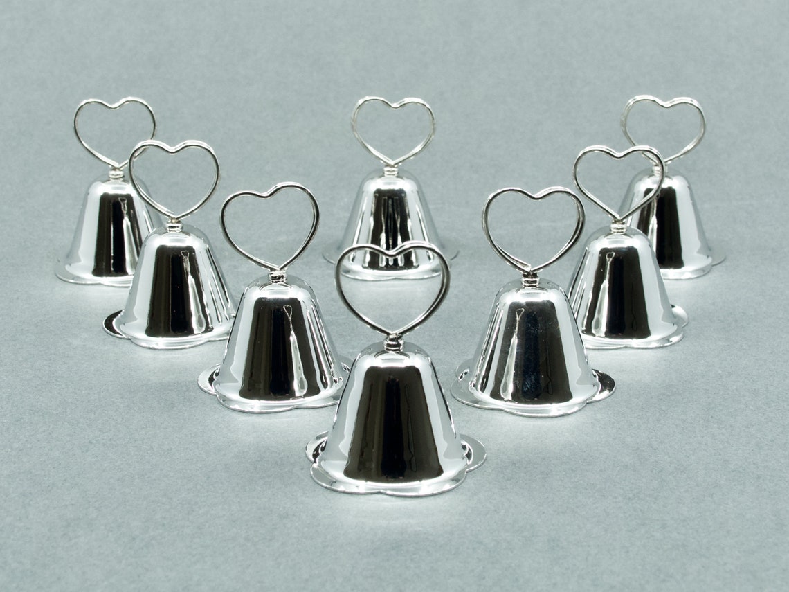BELL PLACE CARD Holders Silver Kissing Bell Name Card Etsy