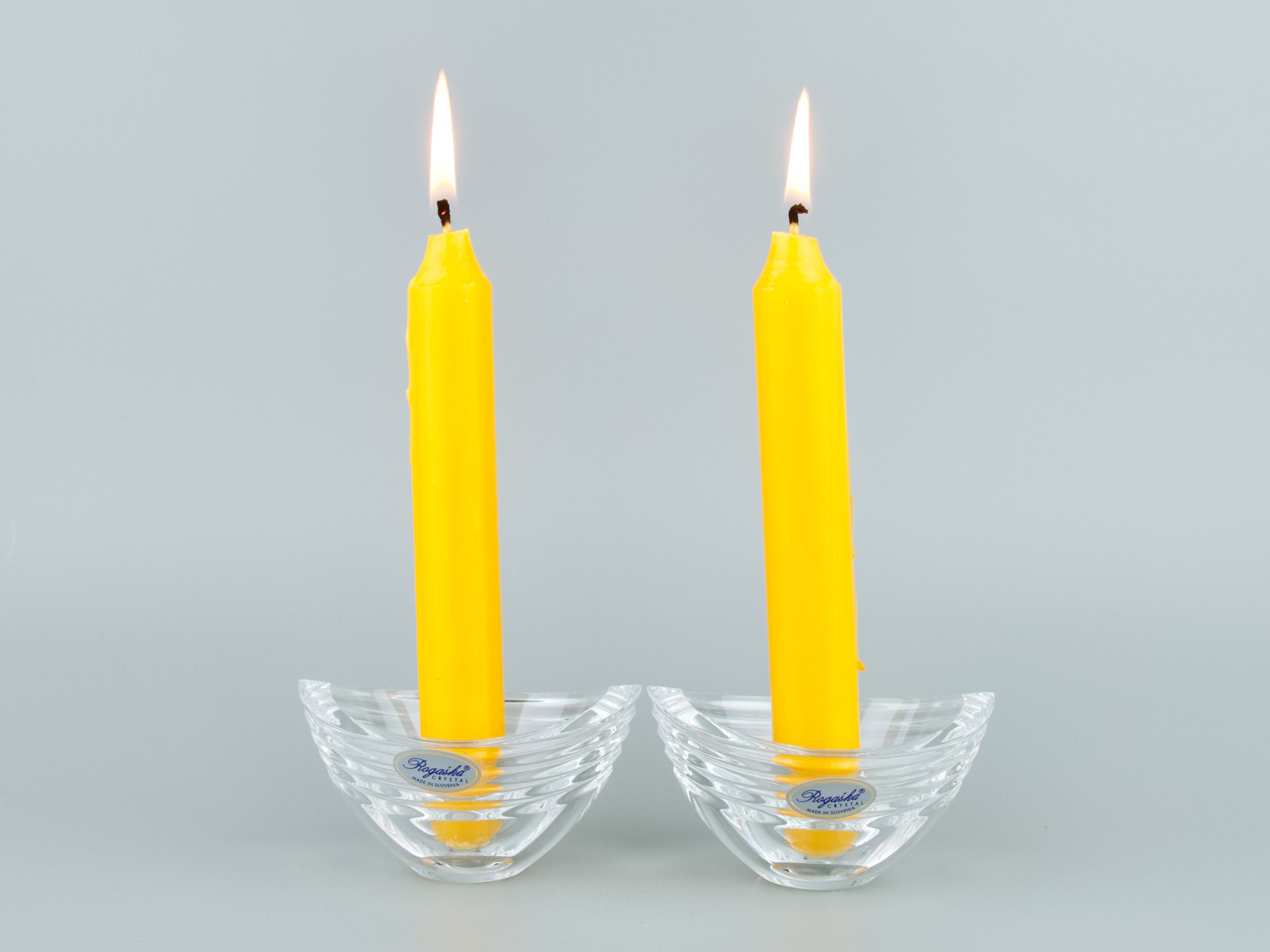 CRYSTAL CANDLE HOLDERS Pair of Small Rogaska Lead Crystal Etsy