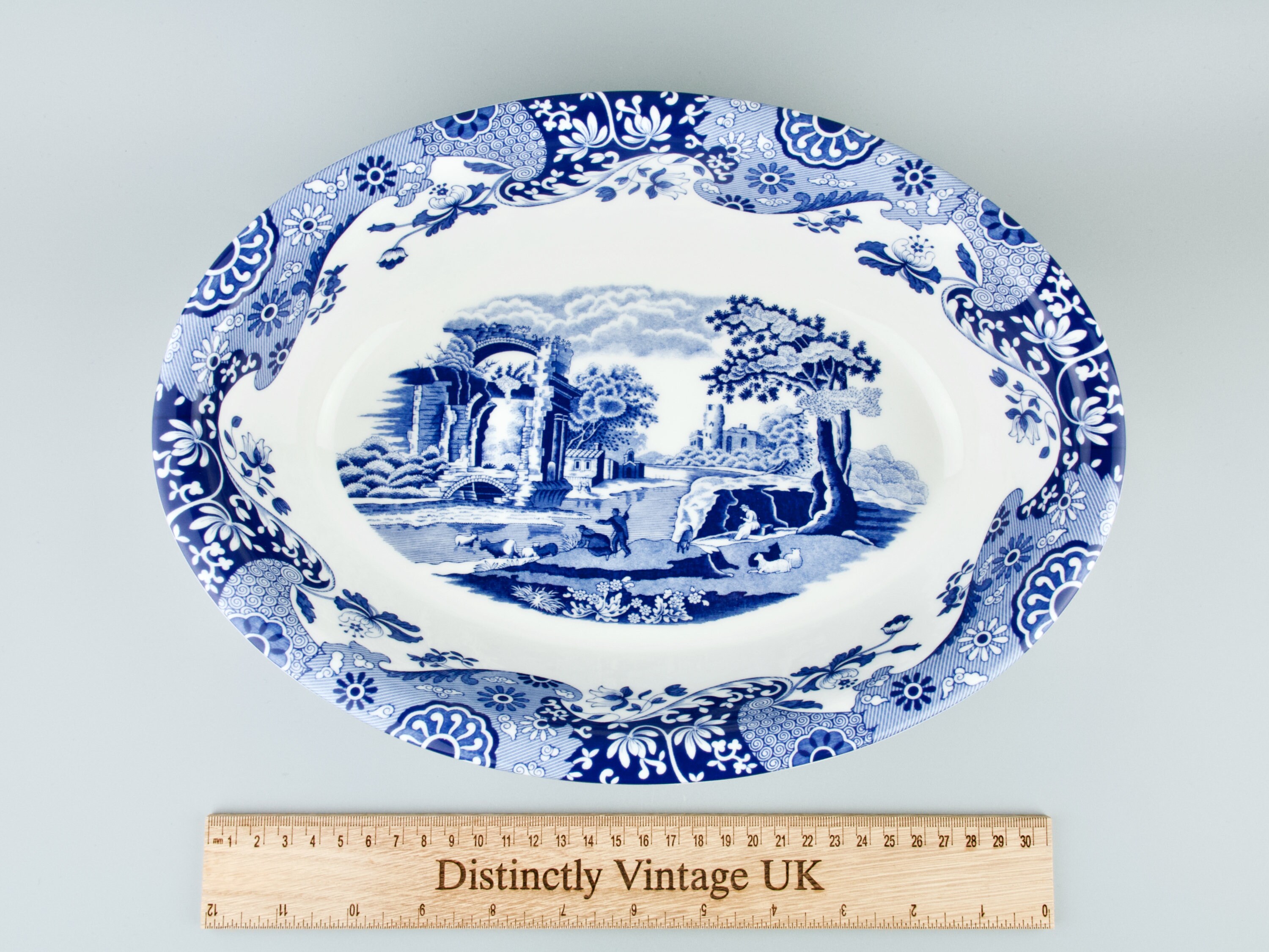 SPODE ITALIAN BLUE Bowl Large Oval Blue & White Serving Dish Etsy