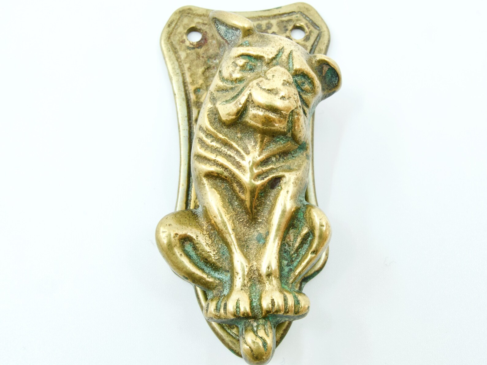 DOG DOOR KNOCKER Vintage Brass Door Knocker Boxer Door Etsy