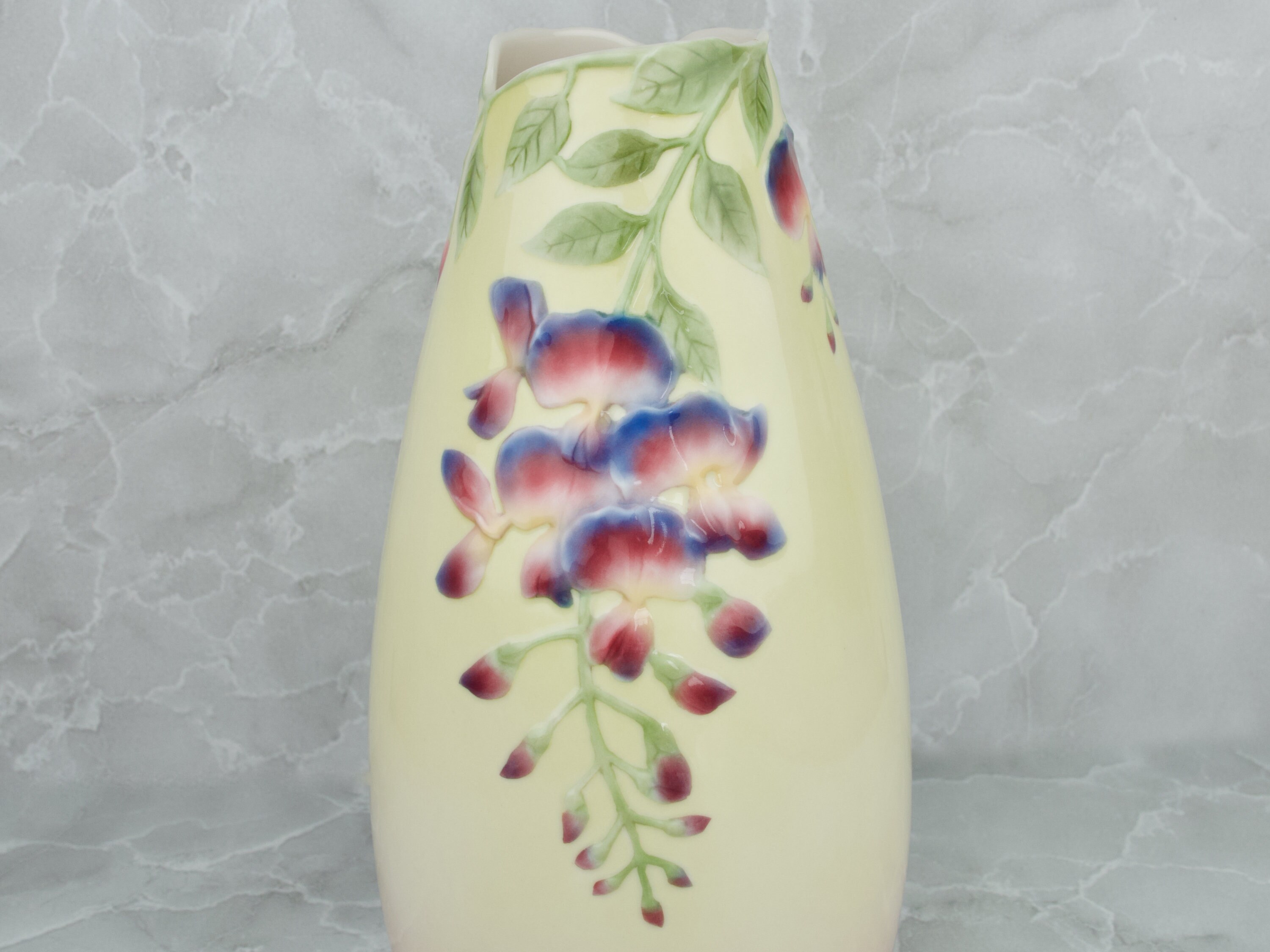 FRANZ VASE Franz Porcelain Collection Tall Yellow Wisteria Etsy UK