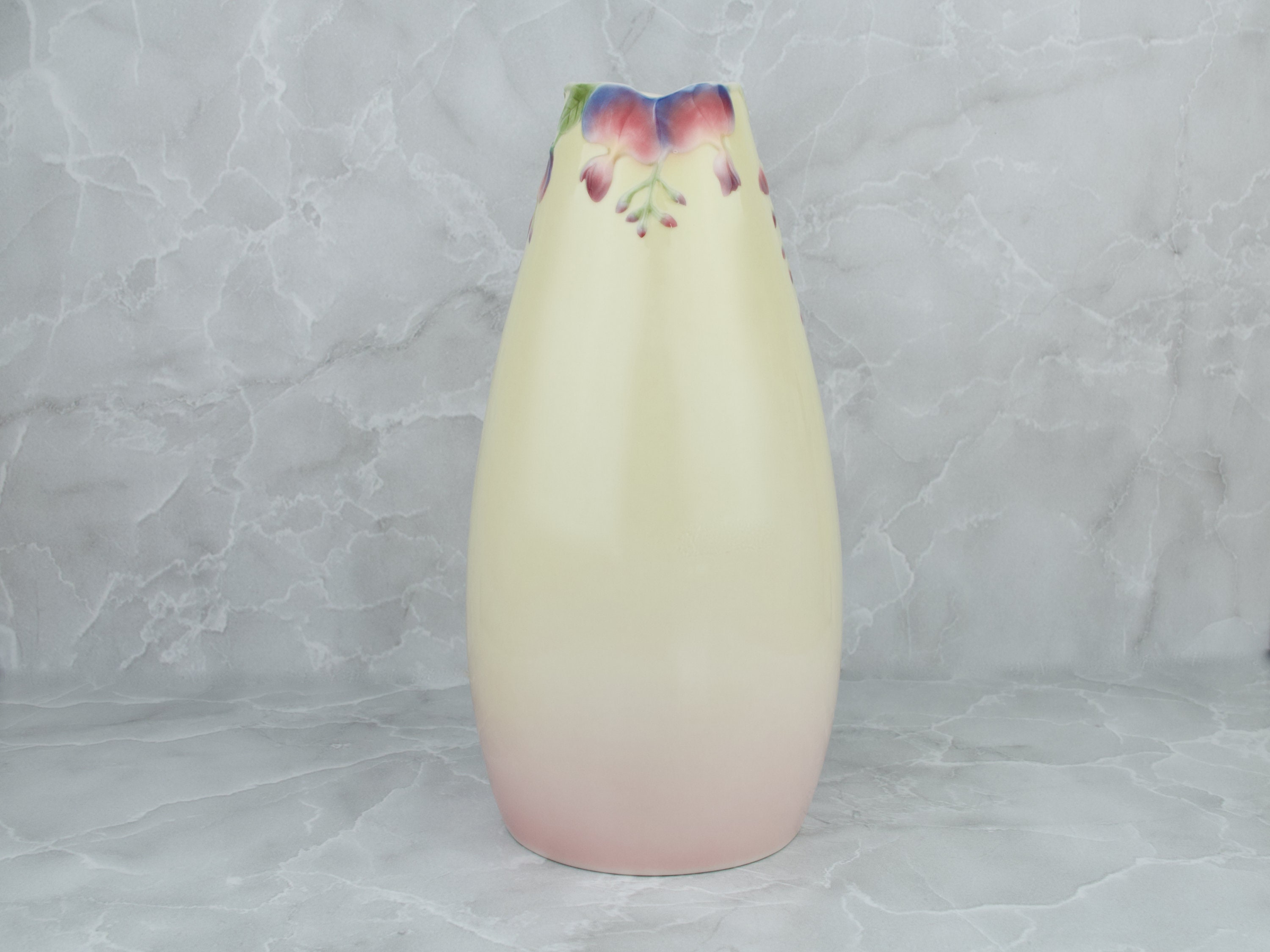 FRANZ VASE Franz Collection Tall Yellow Porcelain Wisteria Etsy UK