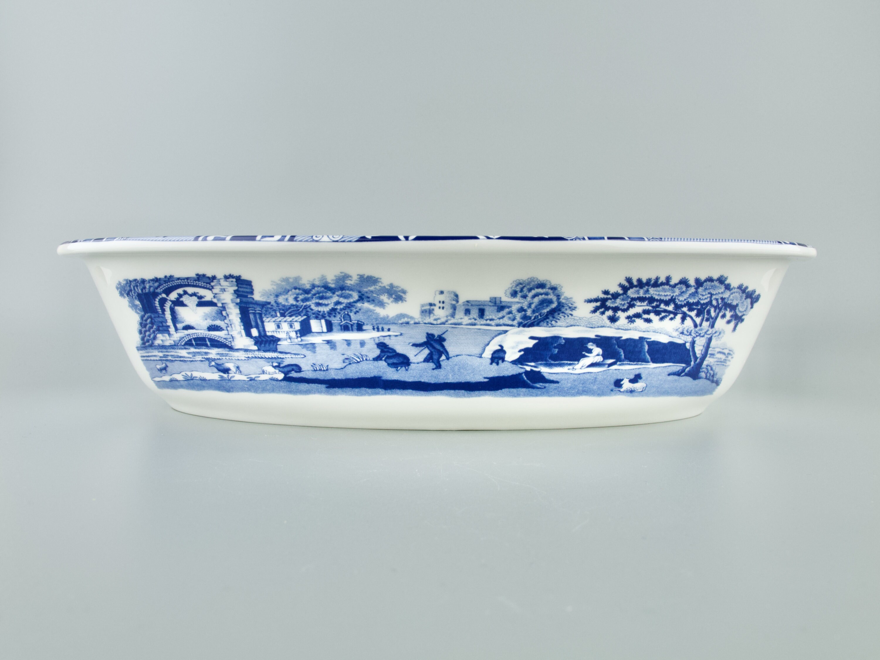 SPODE ITALIAN BLUE Bowl Large Oval Blue & White Serving Dish Etsy