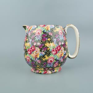 Royal Winton Chintz Hazel Globe Milk Jug 1930s Floral Pitcher