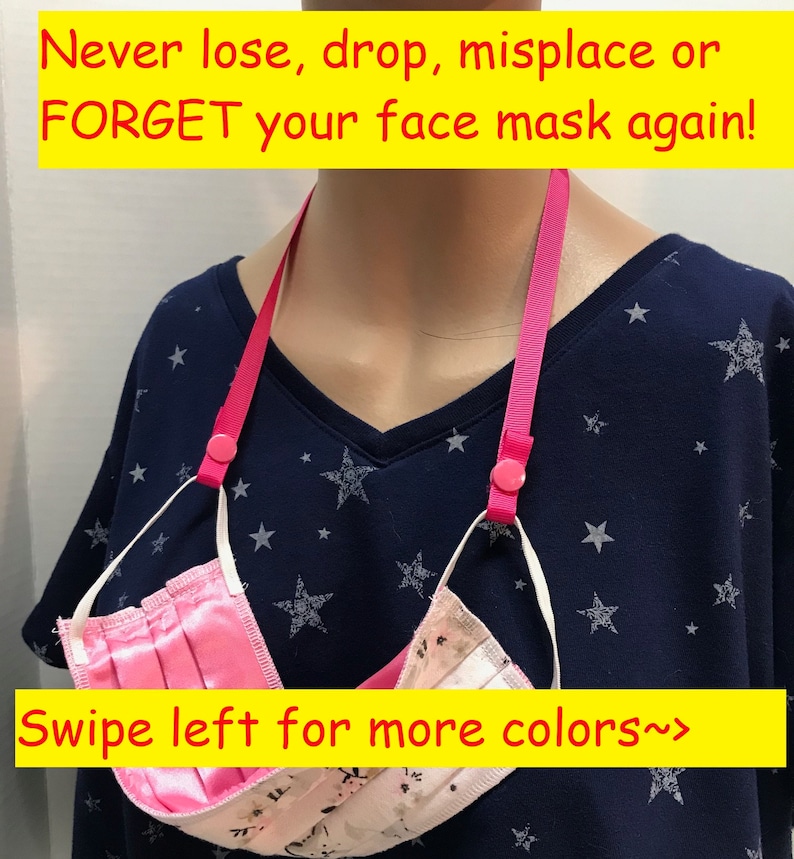 SALE 5 Pack Snap Strap Face Mask Necklace Holder Lanyard Etsy