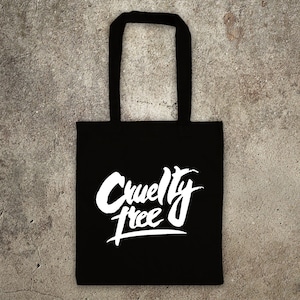 Cruelty Free Tote Shopper Bag - ALF protest animal rights vegan -FREE uk shipping