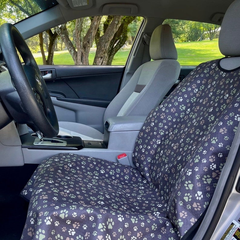 SeatSpin Waterproof Universal Fit Seat Covers Paw Print Camo