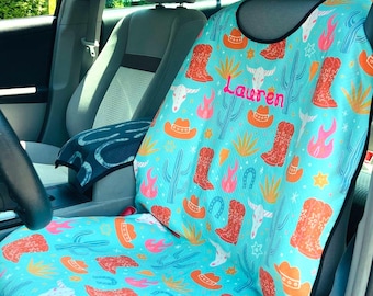 Personalized Girls Horse Love Car Seat Cover Easy Slip On Soft Microfiber