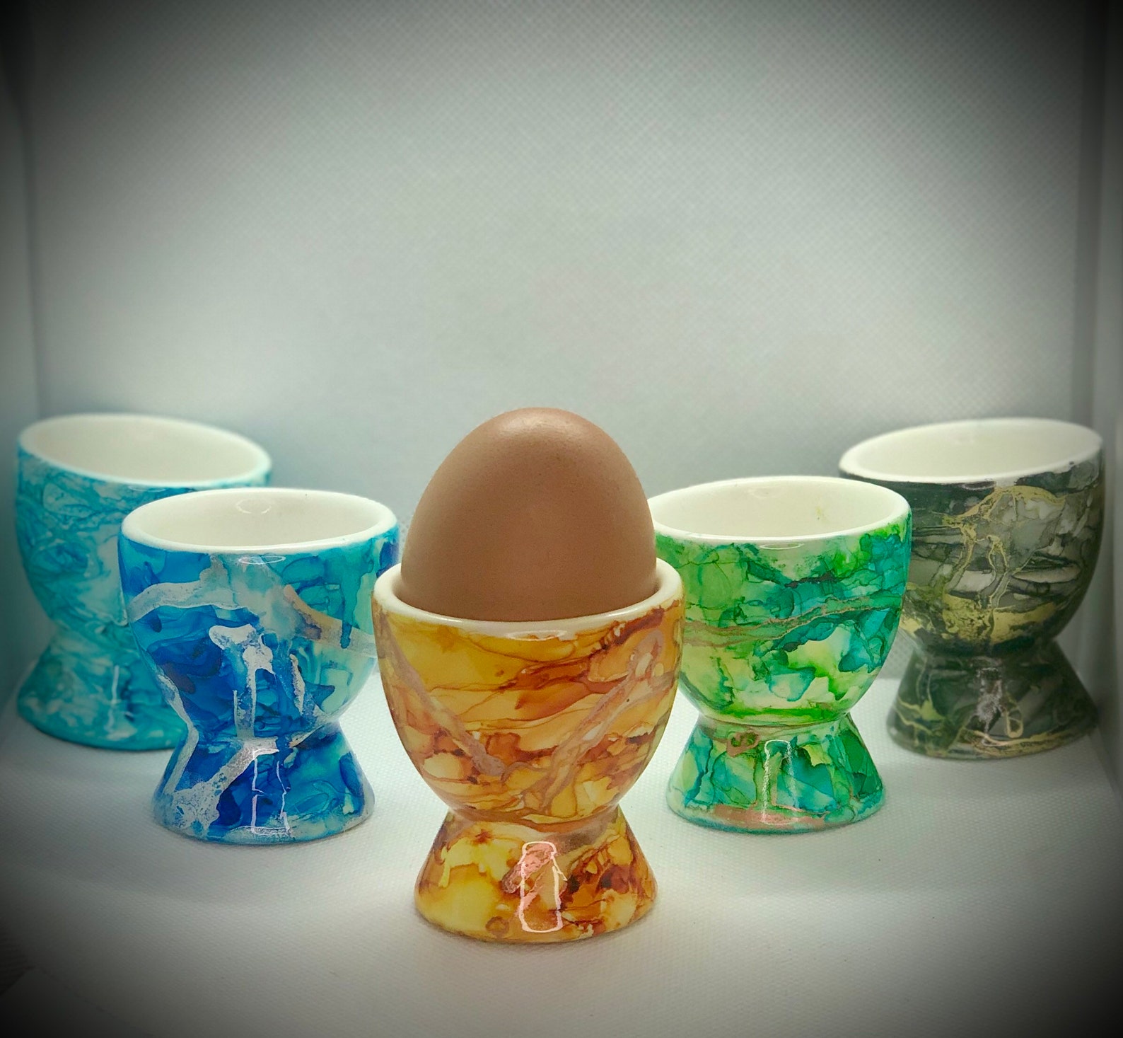Ceramic hand painted egg cups various colours available Etsy