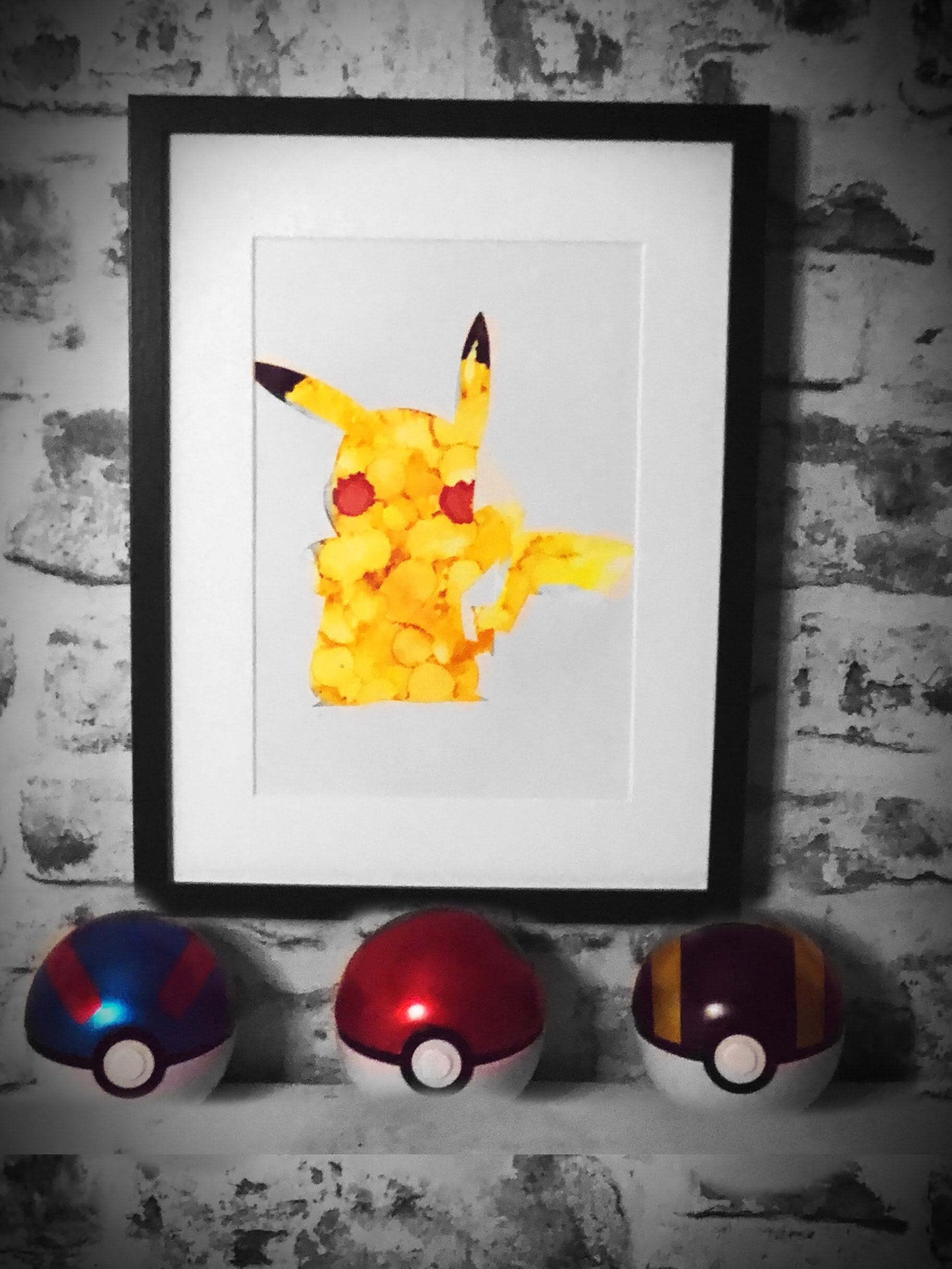 Pokemon Pikachu Abstract Art Painting Print 29.7CMX 21CM Etsy