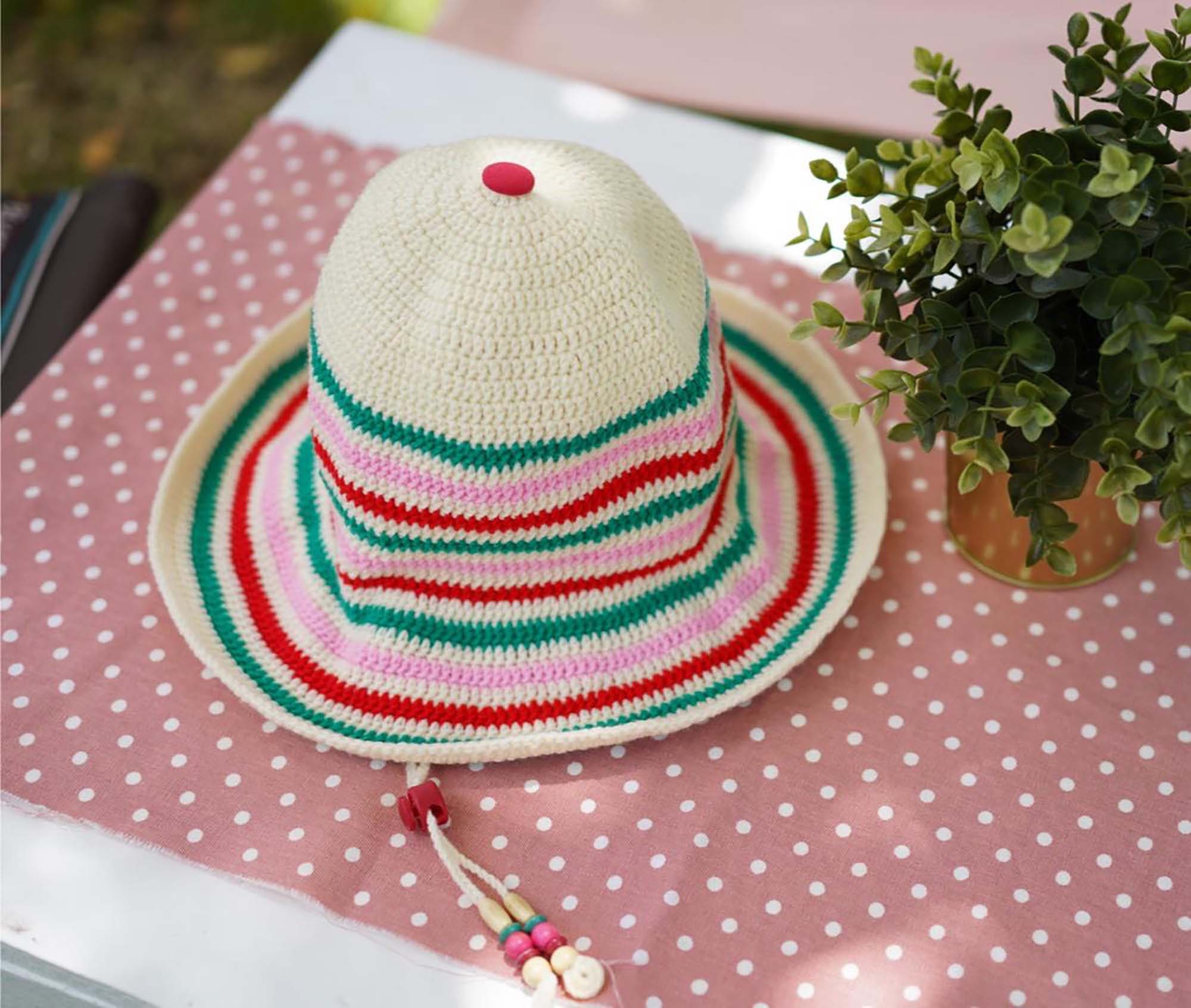Stripes Pink Mix Green Bucket Hat 100 