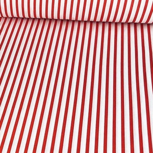 Red and white stripes, Striped cotton fabric, striped patterned fabric, geometric print stripes