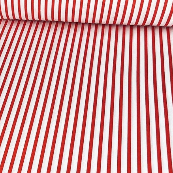 Red and white stripes, Striped cotton fabric, striped patterned fabric, geometric print stripes