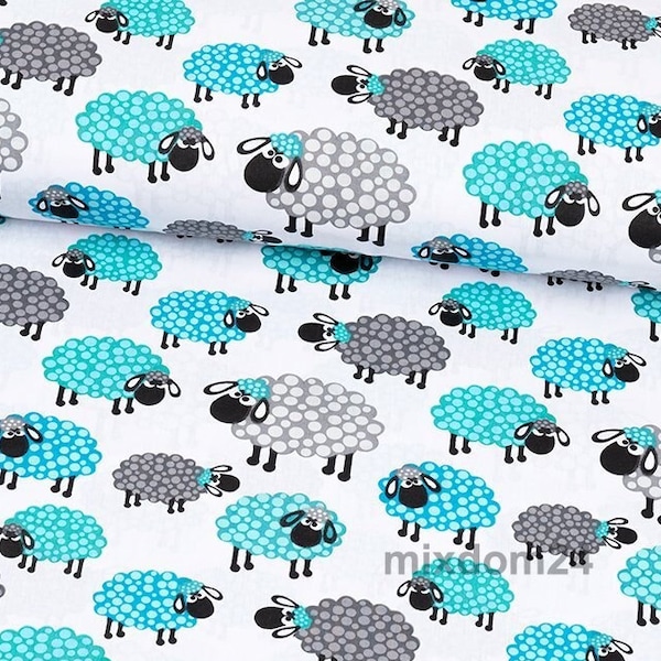 Sheep print fabric - 100% Cotton Quilting lambs fabric by the yard
