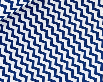Navy blue chevron fabric by the Yard, zig zag fabric, zigzag 100% Cotton Quilting Fabric