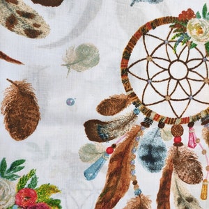 Dream Catchers Fabric By The yard, Cotton Fabric Feathers, quilt cotton