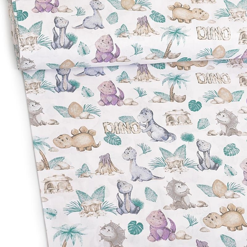 Baby Dinosaurs Fabric by the yard, dinosaur print on cotton, fabric for face mask