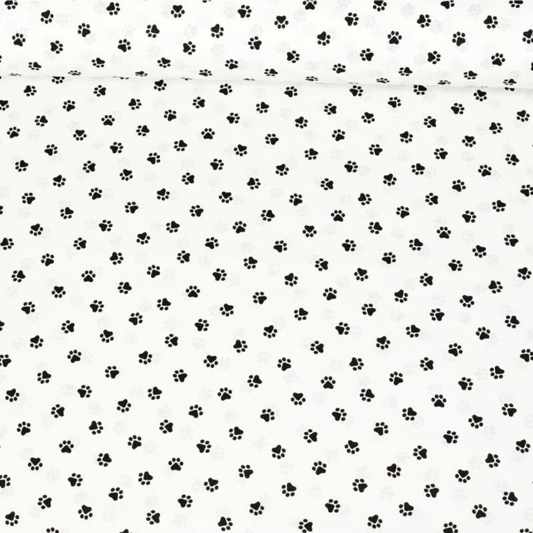Dog Paw Fabric by the Yard, Paw Print Fabric, Cat Fabric Animal Paw