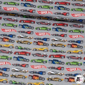 Cotton Fabric hot wheels print, Quilting Print Fabric, Car Fabric, Boys Fabric by the Yard