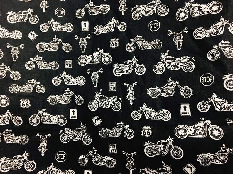 Harley Davidson Fabric by the Yard Motorcycles Fabric for Etsy