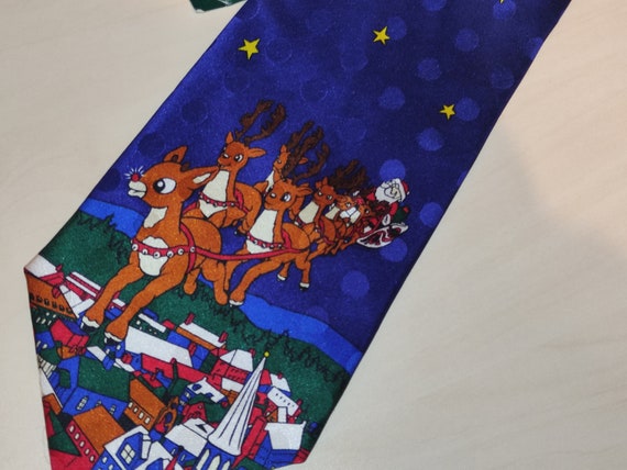 Rudolph the red nosed reindeer vintage tie, Chris… - image 2