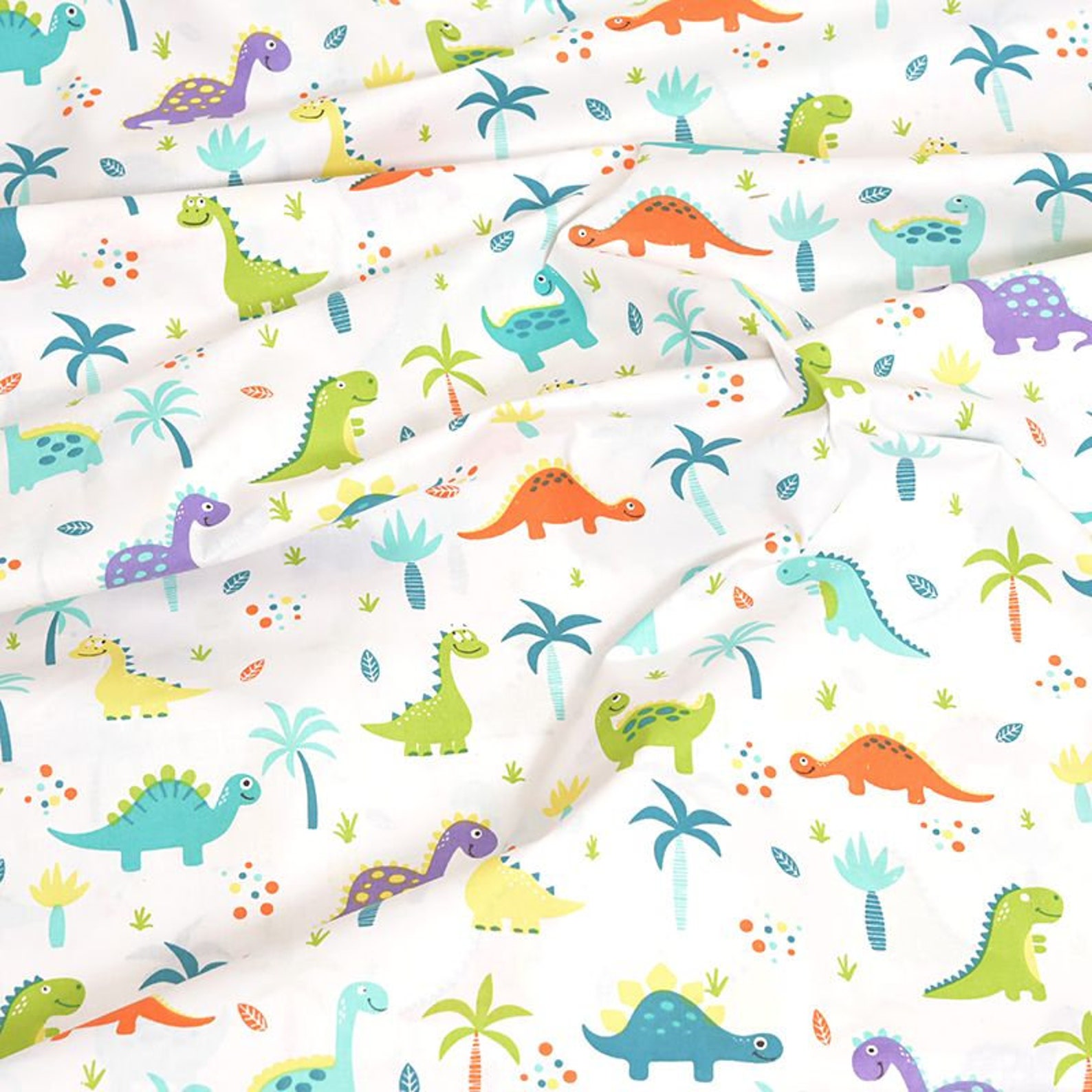 Dinosaur Print Fabric Dinosaur Cotton by the Yard Fabric for Etsy