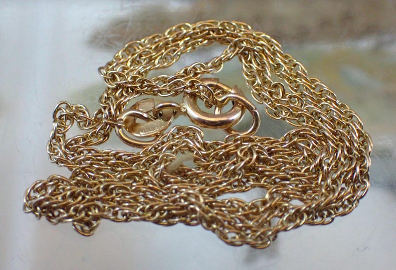 Vintage 9ct Yellow Gold Rope Twist Link 18 Inches Chain - Etsy