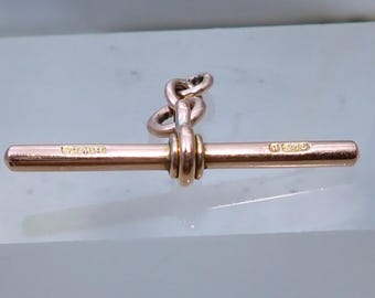 Antique 9ct rose gold T-Bar / pendant / fob