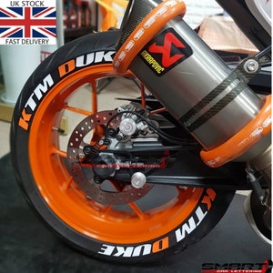 Pegatinas para neumáticos de motocicleta, texto personalizado, letras permanentes, bicicleta, Kit de bricolaje de calcomanía de 1"