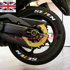 Adesivos personalizados para pneus de motocicleta com texto e letras permanentes para bicicleta, decalque de 1" para kit faça você mesmo