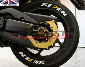 Pegatinas para neumáticos de motocicleta personalizadas, texto con letras permanentes, kit de calcomanías de 1 pulgada para bicicleta