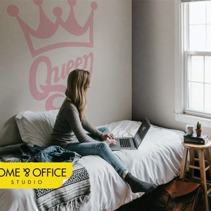 Queen and King Wall Decal, Stikers Decor, Woonkamer, Slaapkamer, kunst aan de muur, stikers decor SKU: WD081