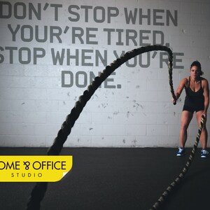 Don&#39;t Stop When Your&#39;re Tired Decal for windows and walls in your home, office or gym, gym wall stickers. SKU: WD079