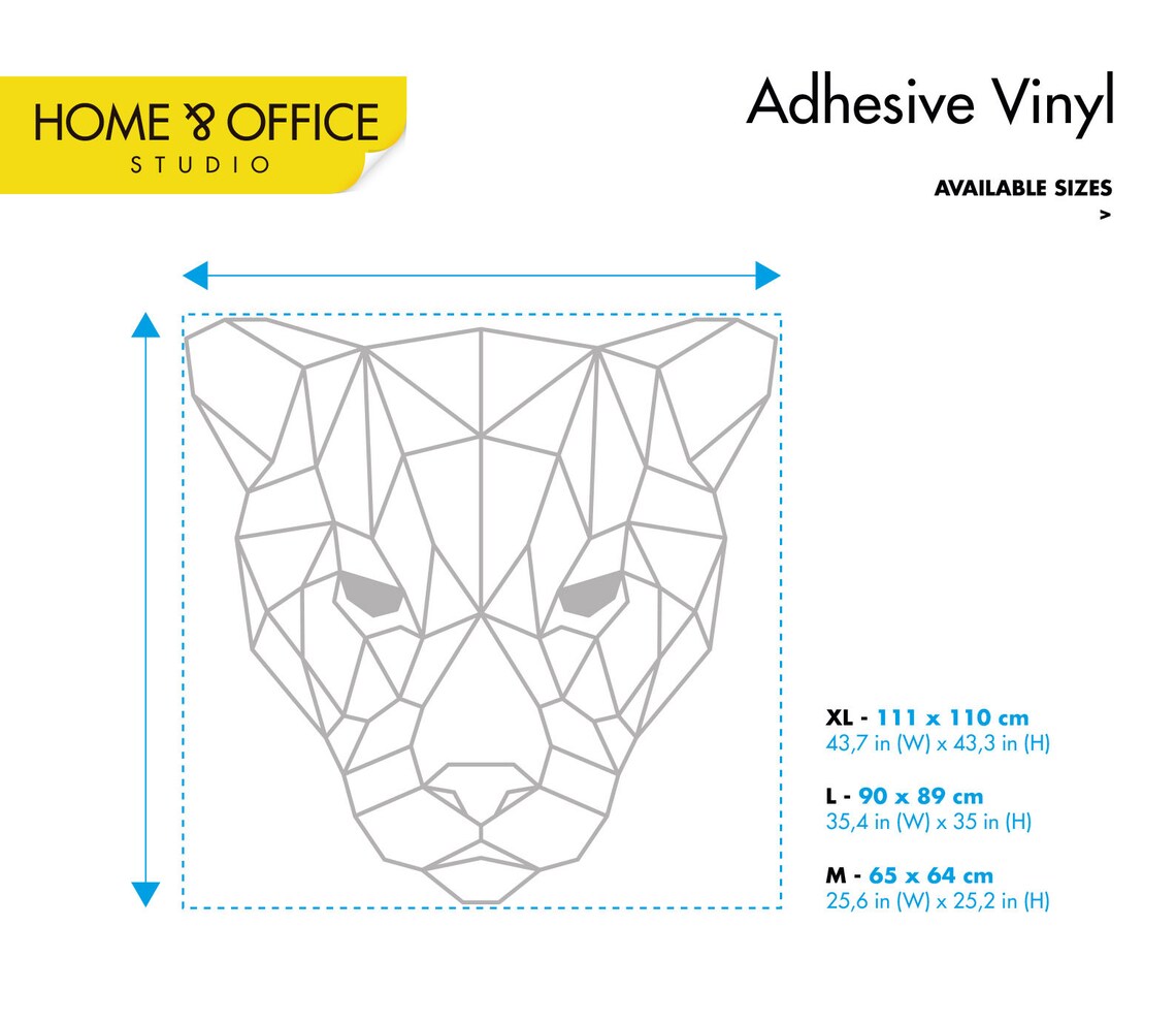 Puma Wall Decal Geometric Puma Head Sticker Home Decor Etsy