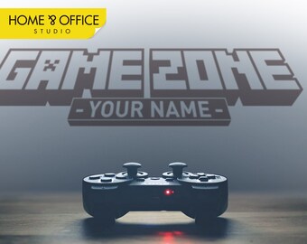 Personalized Game Zone Decal for Wall, Wall Decal for Boys Room, Game Vinyl Wall Sticker, Wall Decal, Home Decor, Gamer Gift. SKU: WD050
