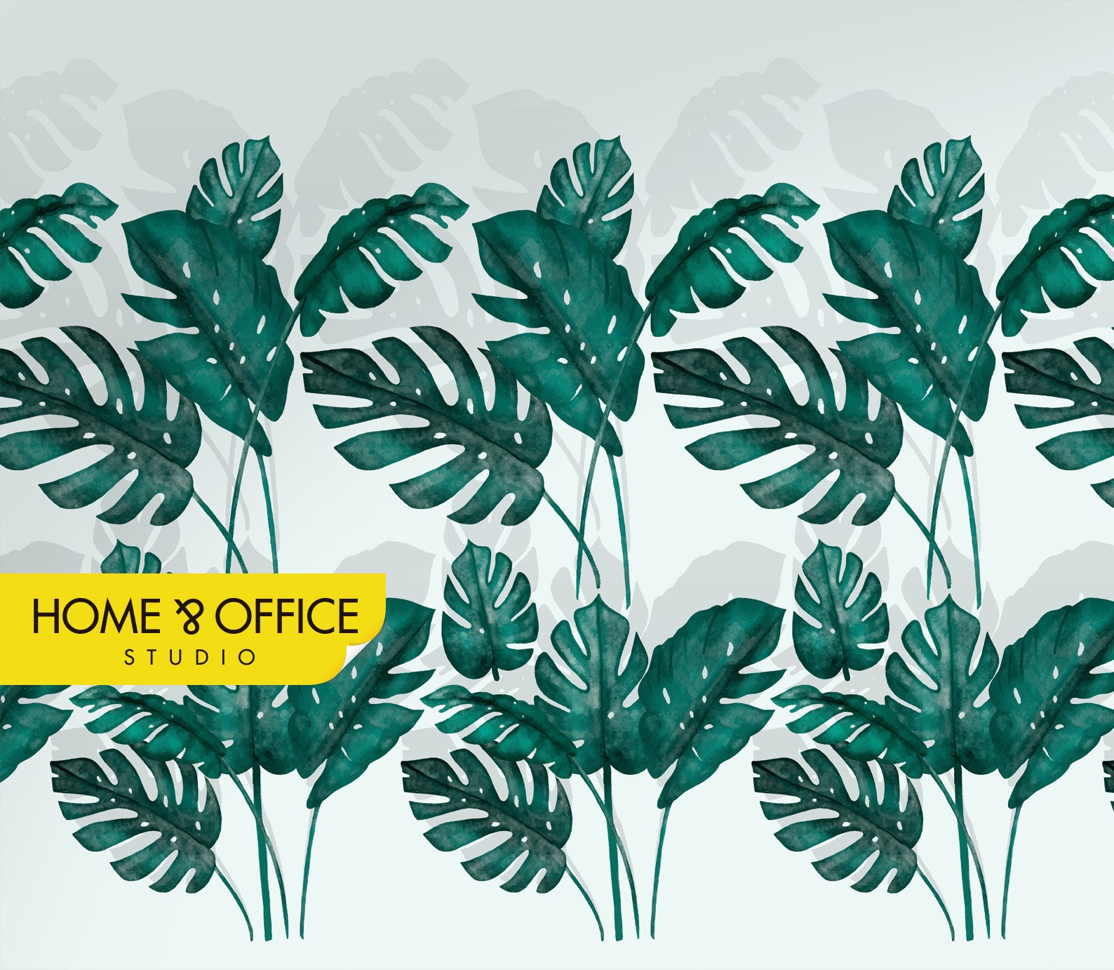 Monstera Leaves Home Office Space Ideas Wallpaper Wall Stick Etsy