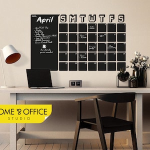 Dry Erase Wall Calendar with Memo, Chalkboard Wall, Weekly Planner Chalkboard Calendar, Family Monthly Wall Planner, Chalkboard Planner