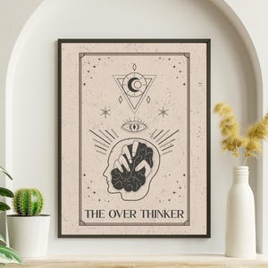 Poster dei Tarocchi del Pensatore Eccessivo, Stampa Artistica dei Tarocchi del Malocchio, Decorazione da Parete Boho del Pensatore Eccessivo, Regalo di Arte da Parete Magica Celeste *DOWNLOAD DIGITALE*