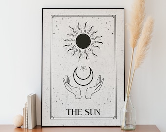 Die Sonne Tarot Karte Art Print: Celestial Sternzeichen Dekor (Digitaler Download)