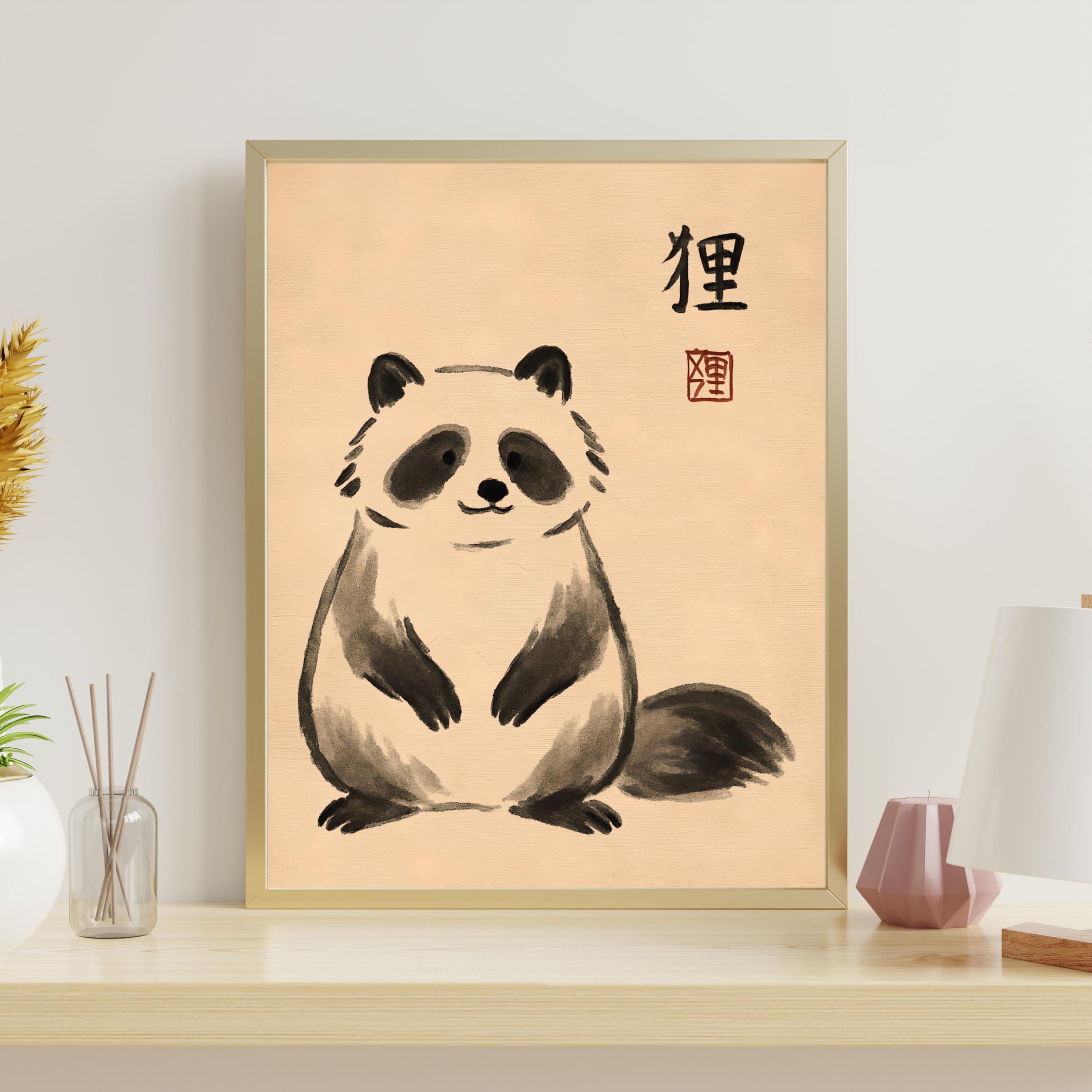 Japanese Tanuki Art - Etsy