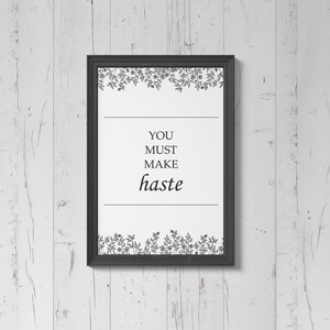 Bridgerton Inspired Printable Poster 'you Must Make Haste' Lady