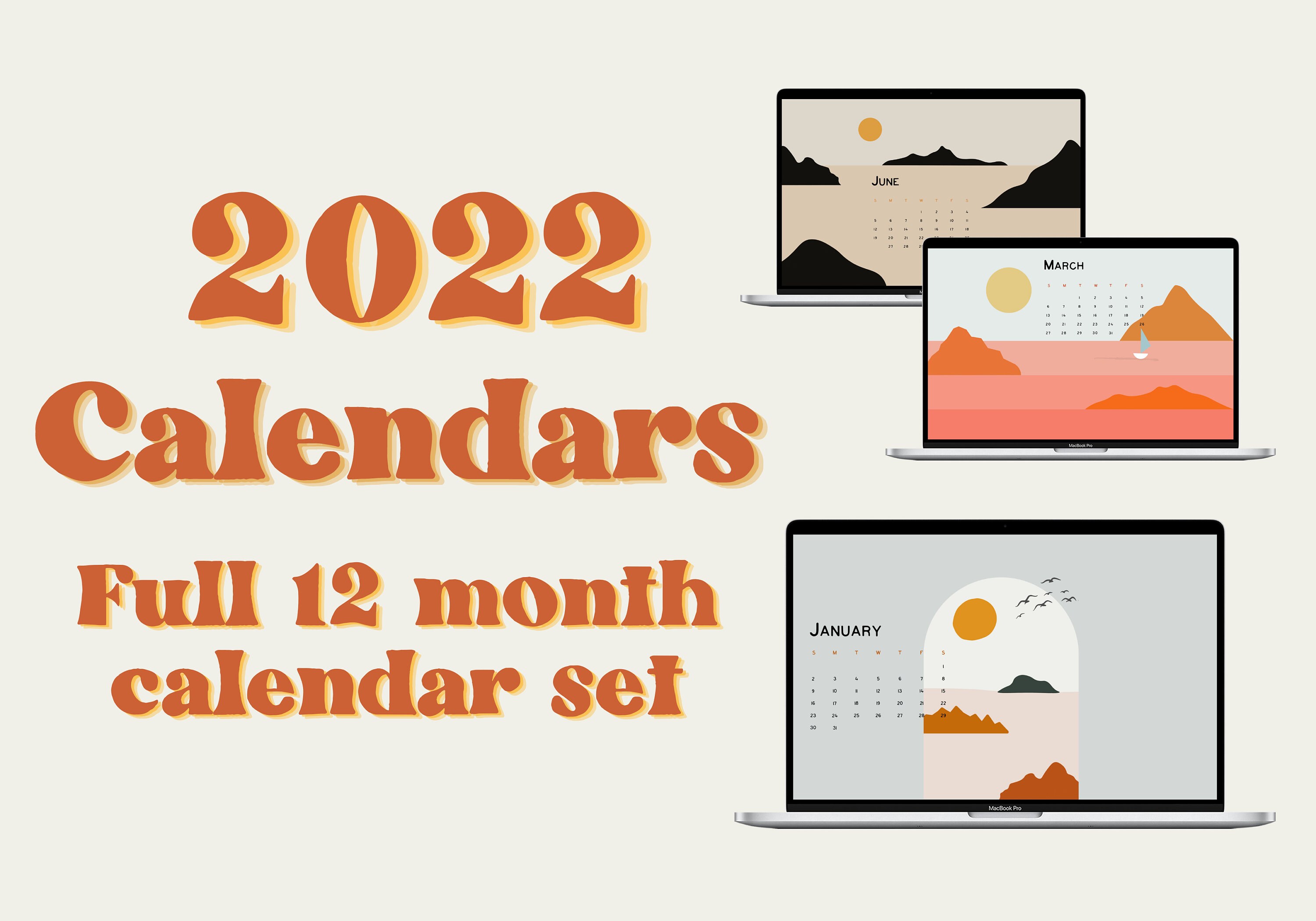 LAPTOP Calendar 2022 Laptop Wallpaper Minimal Wallpaper Etsy Canada